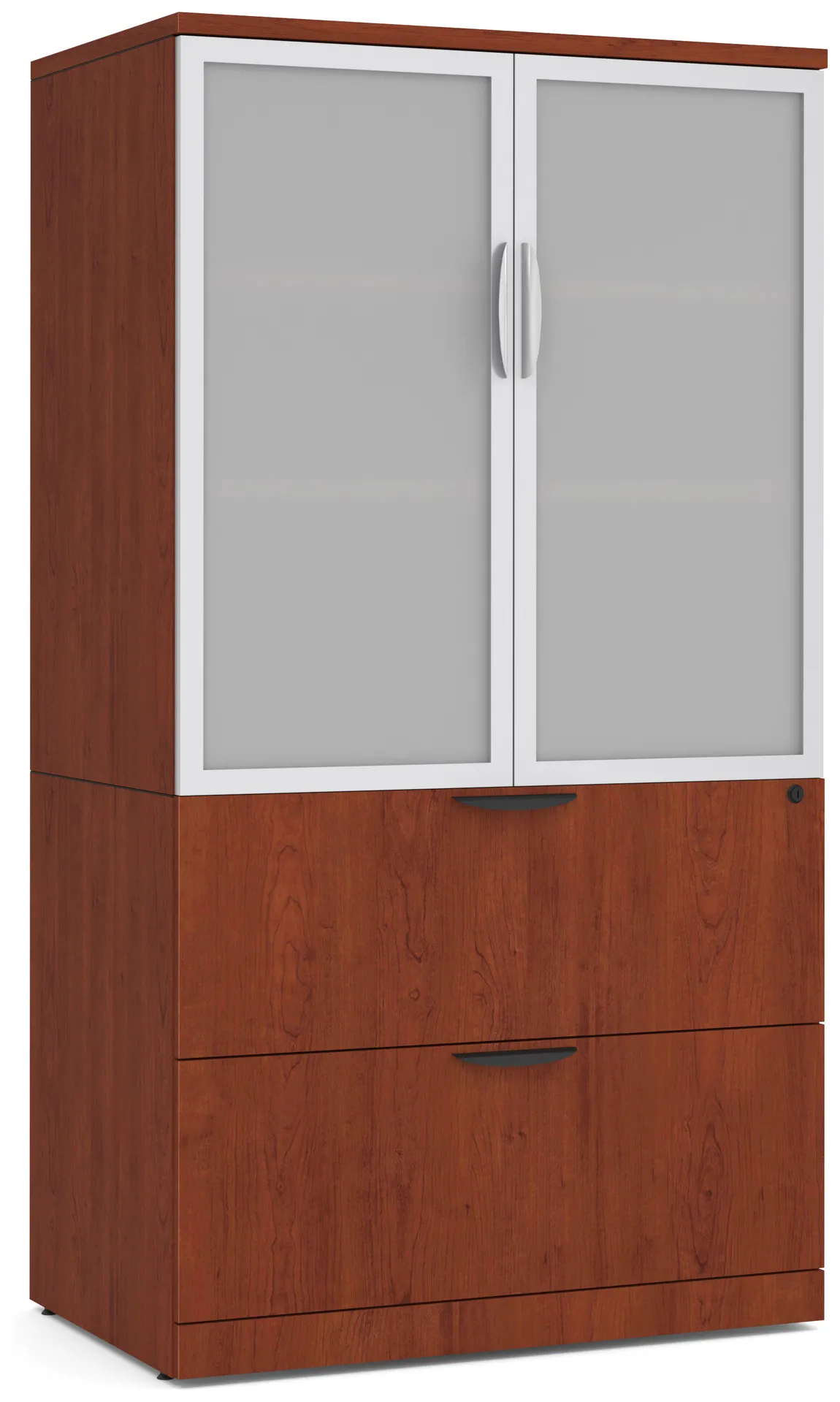 BROOKLYN-LAMINATE-2-DRAWER-LATERAL-FILE-WITH-STORAGE-CABINET-GLASS-DOORS-CHERRY
