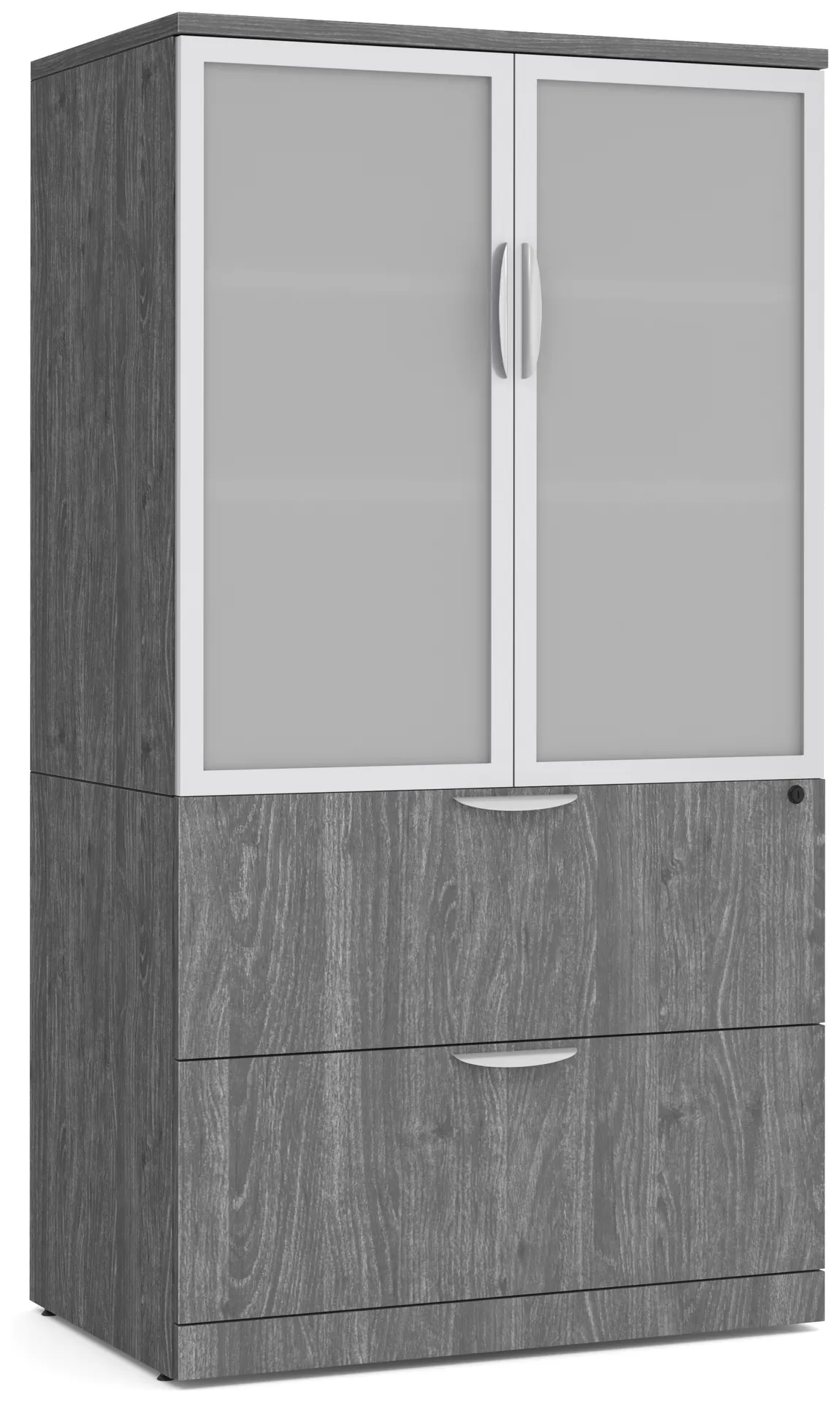 BROOKLYN-LAMINATE-2-DRAWER-LATERAL-FILE-WITH-STORAGE-CABINET-GLASS-DOORS-LIGHT-GREY