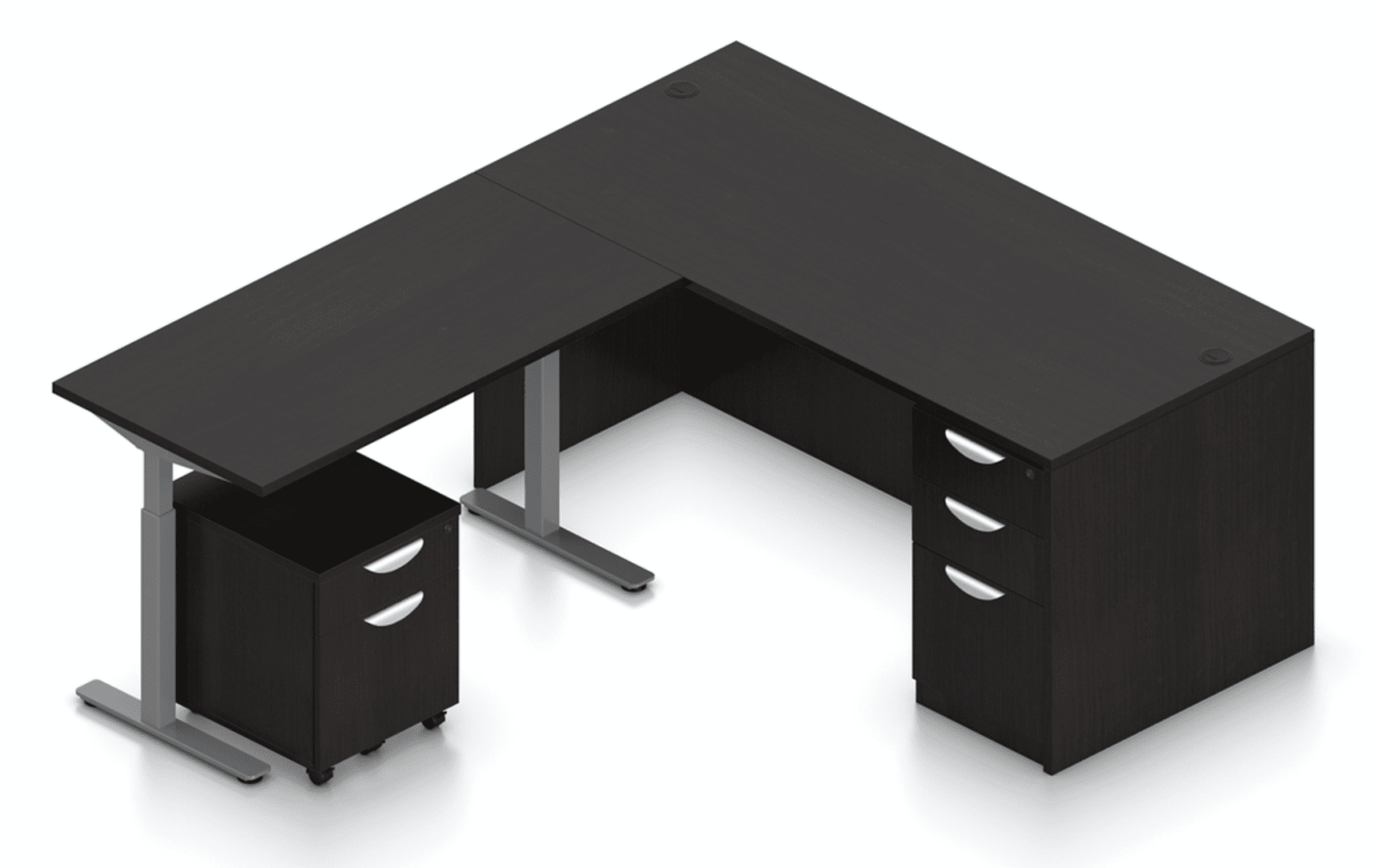 Espresso-L-Shape-Desk-With-Sit-Stand-Return