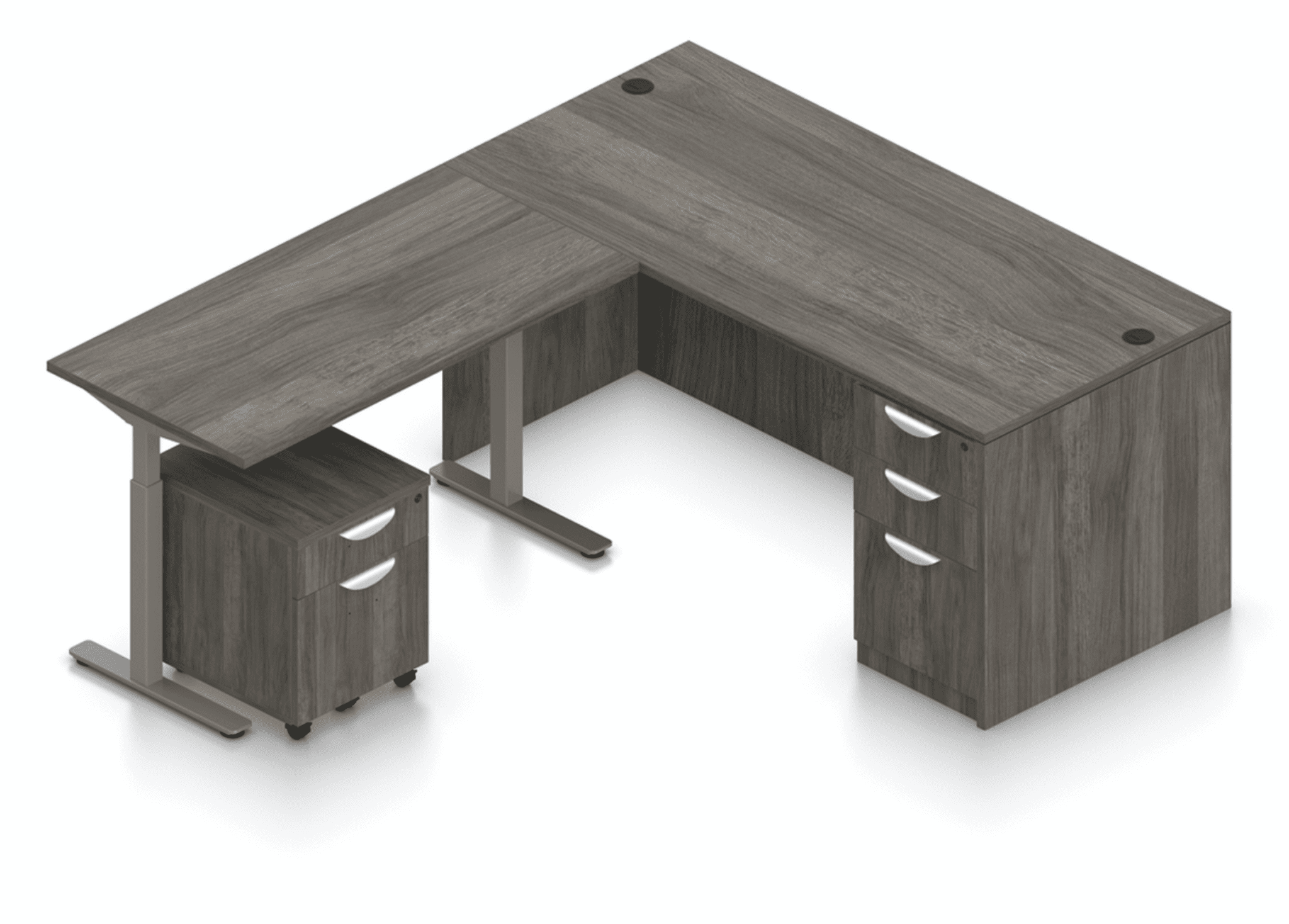 Grey-L-Shape-Desk-With-Sit-Stand-Return
