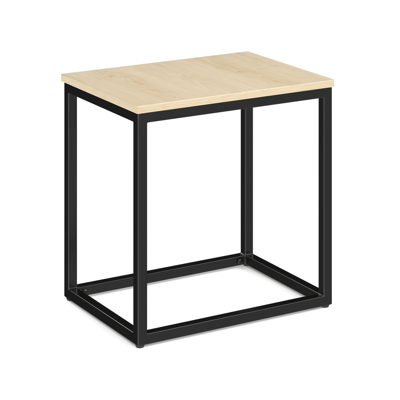 Maple-Laminate-Rectangular-Brooklyn-Series-Side-Table-with-Black-Metal-Base