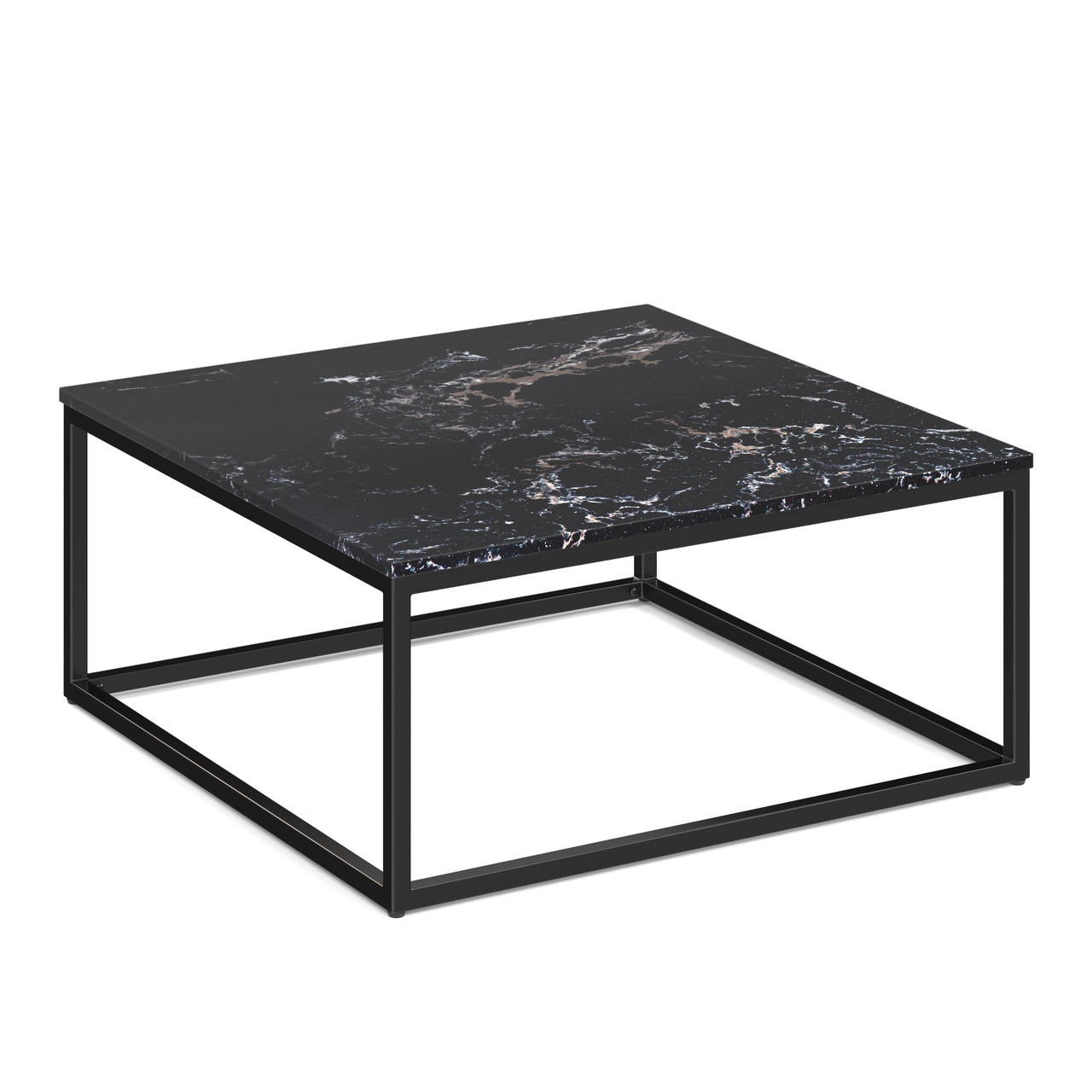 Square-Quartz-Top-Coffee-Table-In-Black