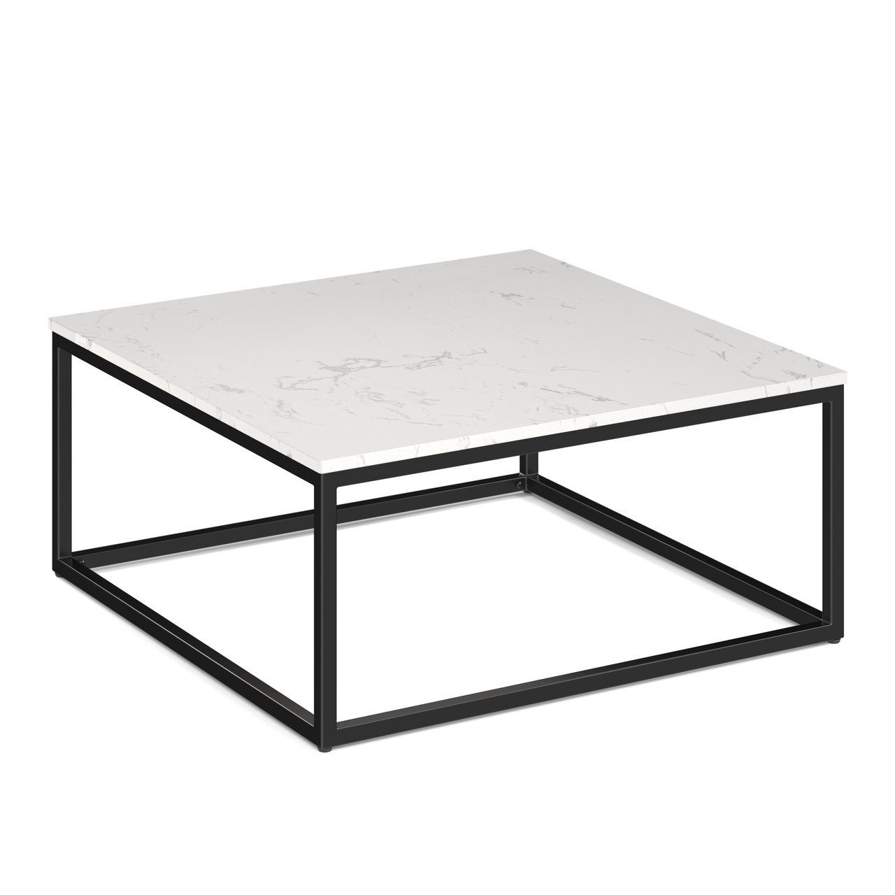 Square-Quartz-Top-Coffee-Table-In-White