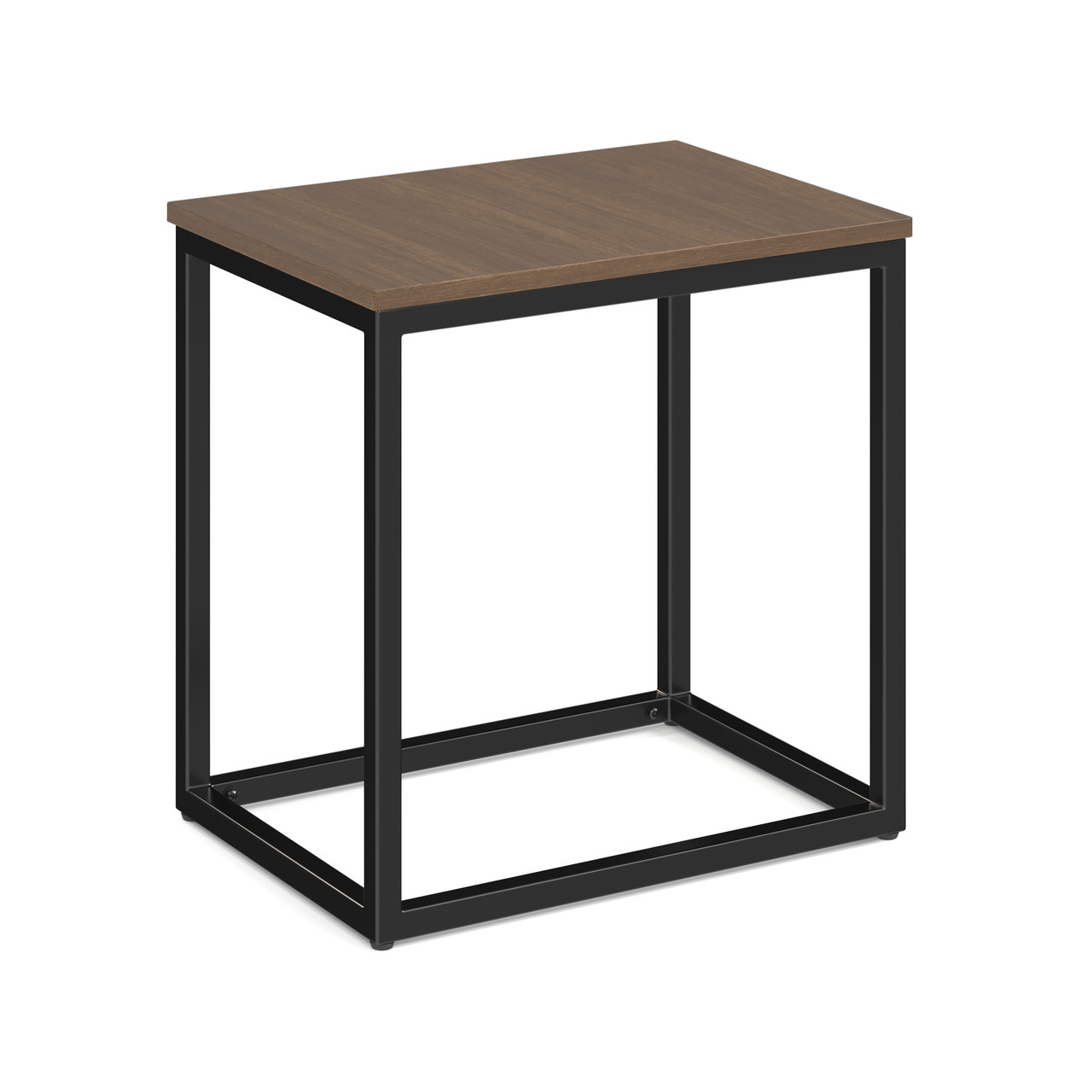 Walnut-Laminate-Rectangular-Brooklyn-Series-Side-Table-with-Black-Metal-Base